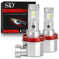 2Pcs Three Colors H8 H11 LED Fog Light Bulbs 9005 HB3 9006 HB4 3Color Switchback Driving DRL Lamp Plug&Play 6000K White 4300 Warm White 3000K Yellow H11 H8 balta