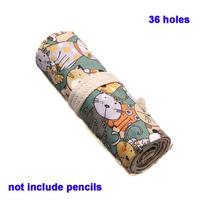 School Supplies Canvas Roll Large Capacity Pen Bag Pencil Case Stationery Pouch Pencil Bags 36