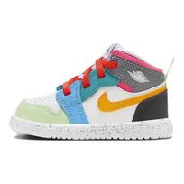 Air Jordan 1 kids mid-top basketball shoes blue/orange FJ3463-100 25