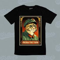 Cat Kitten Meow Tse Tung China President Mao Cute Cartoon Funny Graphic T-Shirt S įvairiaspalvis