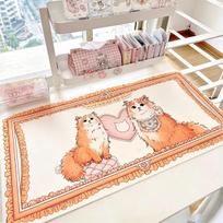 Puff Ragdoll Cat Rubber Desk Mat  Waterproof Pink Large Mouse Pad Cute Kawaii Office Desk Decor  Gift for Girls 400x900x2mm