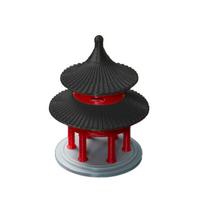 Kinų Pagoda Kupolinis Paviljonas Statula Senovinio Pastato Modelis Japoniška Dekoracija Miniatiūrinis Uolynas Akvariumo Bonsai Ornamentas juoda