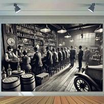 2D Flat Print Roaring 20s Bar Backdrop Gangster Party Background Cloth 47.2x31.5inch/120*80cm