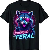 Cyberpunk Raccoon Unhinged Feral Vaporwave Aesthetic Graphic T Shirt S