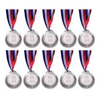 10Pcs Gold Award Medals Zinc Alloy Bronze Award Medals with Neck Ribbon Winner Reward Badge 2 Inch for Classrooms Office Games