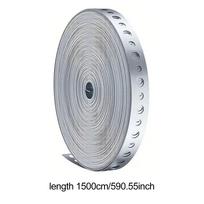 1 ritinėlis 15m x 18mm cinkuotos metalinės juostos su išmuštomis skylėmis, metalinė juosta vamzdžių atramai ir lakštinio metalo apdirbimui