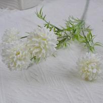 4-Head Small Dandelion Chrysanthemum Faux Flower for DIY Arrangement or Home Decor balta