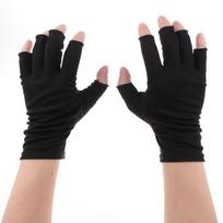 Womens Silk Stretchy Half Finger Gloves, Fingerless Short Gloves juoda