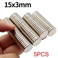 15x3mm Super stiprus neodimio magnetas N35 NdfeB Nuolatinis magnetinis imanes Apvalūs galingi magnetai Šaldytuvo magnetas