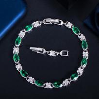 WWJ Madinga Royal Blue Cubic cirkonio teniso apyrankė smaragdas