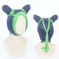Bizarre Jojo bizarre wind adventure golden wind wig cosplay jolyne cujoh kujo green braided buns jojo no kimyou in the bouken 40cm mėlyna