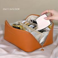 Portable Large Capacity PU Portable Toiletry Bag Travel Storage Bag Organ Pillow Makeup Bag 23*11.5*12.5cm ruda