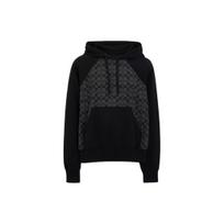 Coach Signature Hoodie Logo Print Long Sleeve Raglan Sweatshirt Men hoodies Black CO826-R8E M black