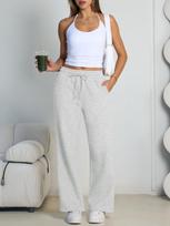 Women's wide leg sweatpants European and American men's and women's sweatpants,waist drawstring straight leg loose S sidabras