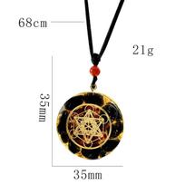 Orgonitas Metatrono kubo pakabukas ant kaklo Obsidianas Gydomoji energija Kristalas Šventosios geometrijos vėrinys Joga Meditacija Papuošalai Dovanos black