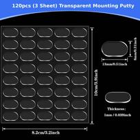 120pcs Mounting Putty Clear Double Sided Gel Removable Sticky Dots for Balloons Crafts Festival Party Hanging Home Office Decor