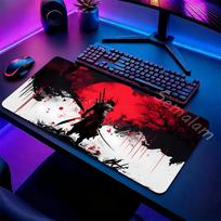 Large Gaming Samurai Design Mouse Pad Desk Mat Non Slip Rubber Base For Gamer PC Laptop Keyboard Office Computer Desk Protector 300x800x2mm