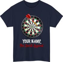 Personalized Dartboard Unisex TShirt Custom Name Darts Sports Bespoke Gift S black
