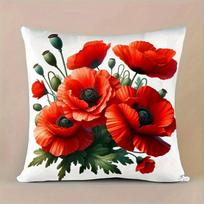1 Pieza Decorativa De Amapola Roja Bohemia Grande Y Hojas Ve S įvairiaspalvis