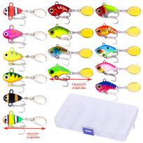 Luya BaitVIBMetallic Sequin Set15Pieces10.8-11.4G5-5.5CMLong-range vibrating lure for freshwater bass fishing (as the picture,5-5.5CM 10.8-11.4G)