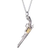 Fashionable embossed pattern revolver necklace pendant men's trendy cool jewelry