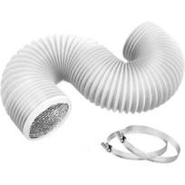 4 inch Dryer Vent Hose with 2 Stainless Steel Clamp Aluminum Foil Air Ducting Grey Insulated Exhaust Pipe Heating Cooling