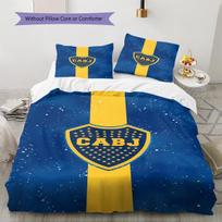 Boca Juniors Pattern Bedding Set Quilt Cover Pillowcase Home Decor Gift (1 * duvet cover + 2 * pillowcase, without core) 135x200cm