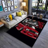 Red modified car engine carpet Yoga living room room decor children's crawling mat doormat area rug games mat 40x60cm