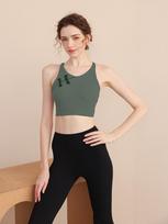 Women's Chinese Style Pilates & Yoga Quick-Dry Sports Bra & Fitness Set M