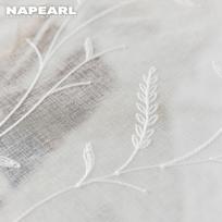 1 PC NAPEARL Balta permatoma užuolaida Svetainės siuvinėta miegamojo lango tiulio užuolaida W100cm x L130cm gray