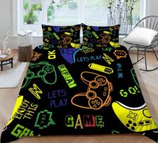 3D Game Controller Home Bedding Player Down Duvet Set Game Console Bedroom Bedding Set Boy Room EU135 * 200 Full Size Quick Drying Bedding Set Baby 100x135cm