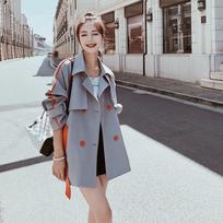 Small Korean Style Loose Windbreaker Women's Short Spring and Autumn New Age-reducing Versatile Waist-cinching Temperament Jacket S