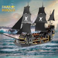 2900PCS Dark Phantom Pirate Ship Building Blocks Classic Ghost Ship Model Bricks Set With Figures Kids DIY Educational Toy Gifts No Box