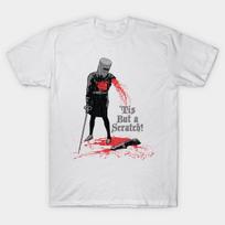 Men Black Print T-shirt Tis But A Scratch No-Cut Transfer Paper Print Cotton Tshirt 4XL balta