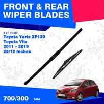 Toyota Yaris Vitz XP130 2011 - Priekinis Galinis Valytuvas Priekinio Stiklo Valytuvai Tylūs Patvarūs Šepečiai Priedai 2012 2018 Front Rear