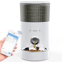 Iseebiz Automatic Pet Feeder for Cats and Smartphone Remote WIFI Suitable for Small to Keeps Food 8 Meals a Up to 15 Days of Continuous Smartphone balta