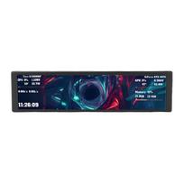 9.2in Computer Case Secondary Screen Landscape Portrait Mode Dynamic Video Theme FHD 1920x462 PC CPU GPU Temperature juoda