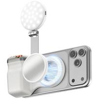 4smarts Magnetic phone holder with photo grip, fill light, and wireless control, white