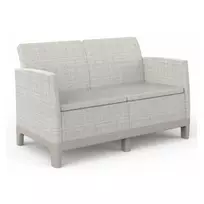 Keter Garden sofa two-seater Scandi Form 2 Seater Sofa pebble gray/light beige