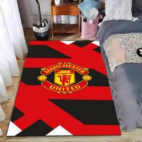 Manchester United Logo Carpet, Red and Black Design, Sports Decor Suitable for use as an anti-slip for living room bedroom sofas 40x60cm( 15x23in )