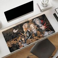 Gaming Mouse Pad Desk Mat Antislip Stitched Edges Gothic Vampire Anime Characters Print Keyboard Pad for Gamer Home Office 300x800x2mm