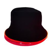 LED sulankstoma žvejo skrybėlė su apšvietimu, kvėpuojanti, unisex galvos apdangalas žygiams, atostogoms, kasdieniam naudojimui raudona