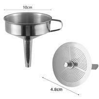 Stainless Steel Kitchen Sub-packaging Funnel Oil Liquid Funnel with Strainer Small Metal Food Oil Filter for Bottle Kitchen Tool