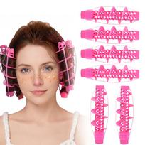 6Pcs No-Heat Hair Curler, Large Wave Spiral Curling Rod, Lazy Curling Tool, Non-Damaging Hair Curlers, Suitable For All Hair Types And rožinė