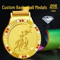 Custom School Basketball Competition Medals - Individual Recognition Metal Plaques See Details on Page