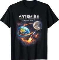 Artemis II Rocket Space Launch Back to The Moon Mission 2026 T-Shirt M