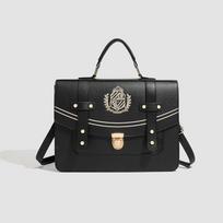 Retro japoniško mokyklinio stiliaus kuprinė moterims JK uniformos kvadratinė odinė didelės talpos rankinė moteriška mada Harajuku Mochilas Mujer 26x20x7cm juoda
