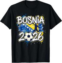 Bosnia BiH 26 Fan Paint Splash Bosniak Flag Graffiti Art T-Shirt XL