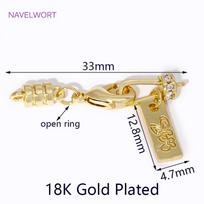 Trendy 18K Gold Plated Brass Lobster Clasps Connector ,End Connectors Clasps,For DIY Bracelets Jewelry Making Accessories 2 pieces