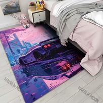 1PC Car street purple sky Carpet for Living Room Bedroom Sofa Home Decor Rus Non-slip Floor Mat Luxury Gift 40x60cm